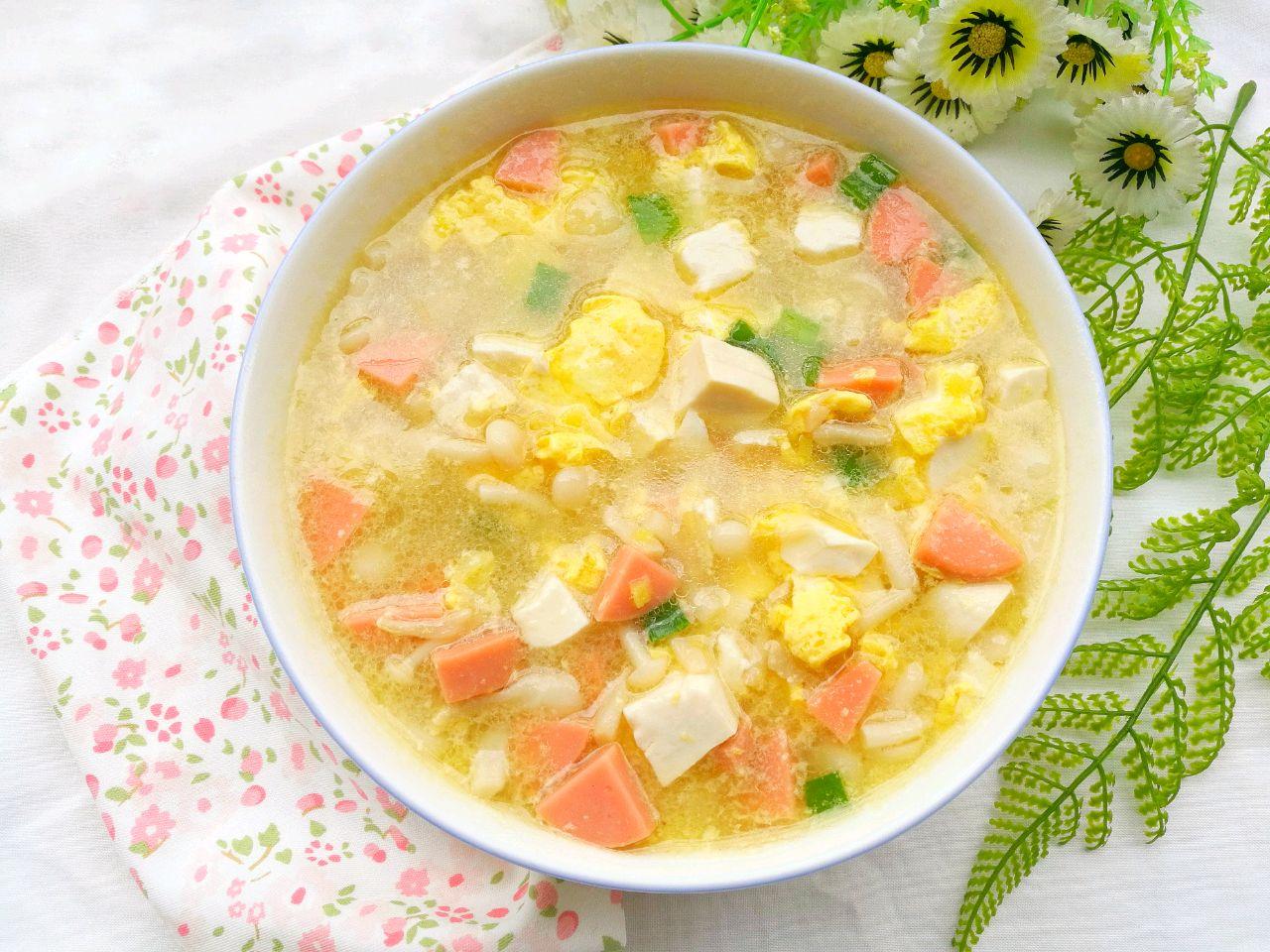 豆腐蛋花汤，一道传统美味的完美结合