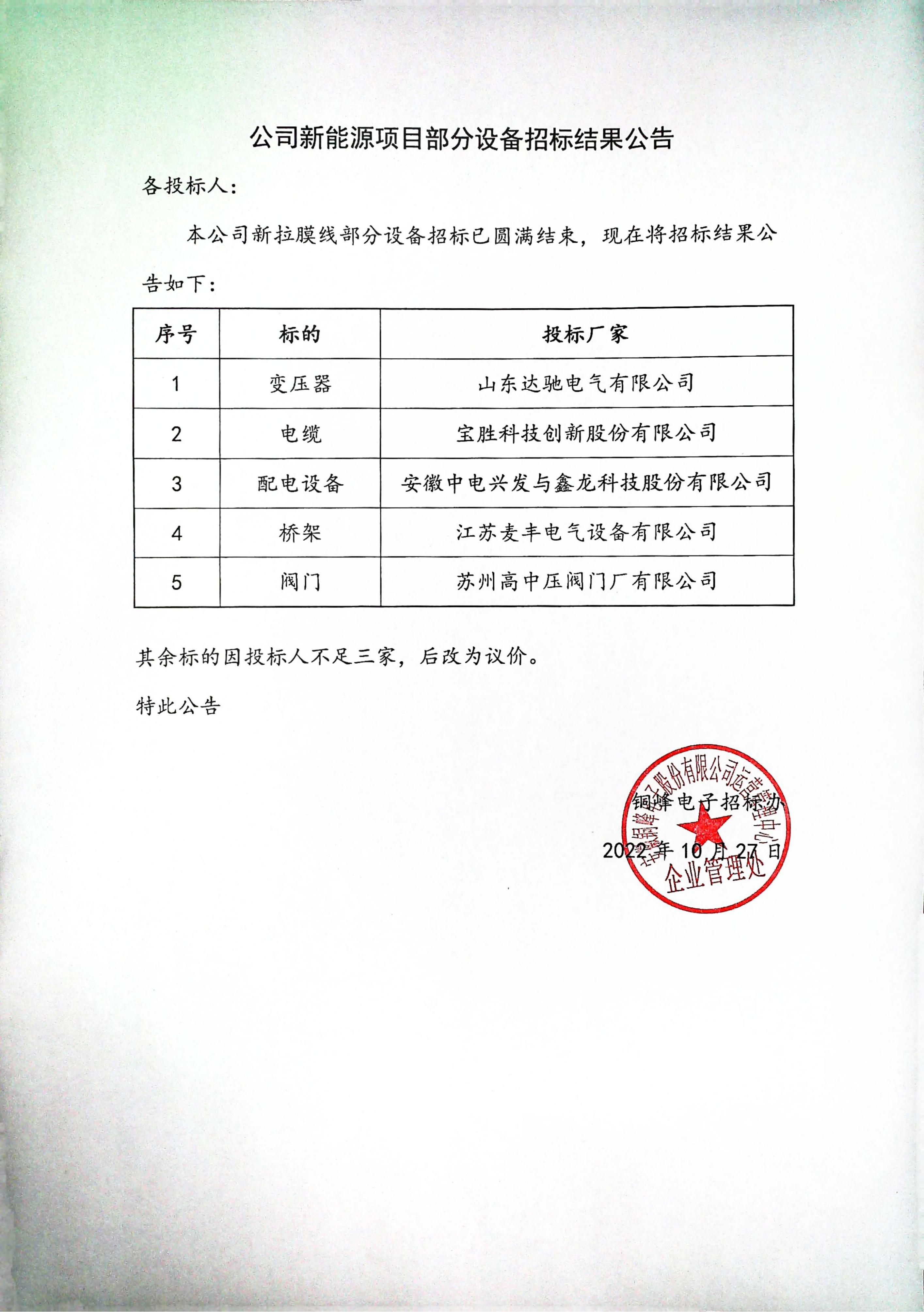 新能源电站招标文件